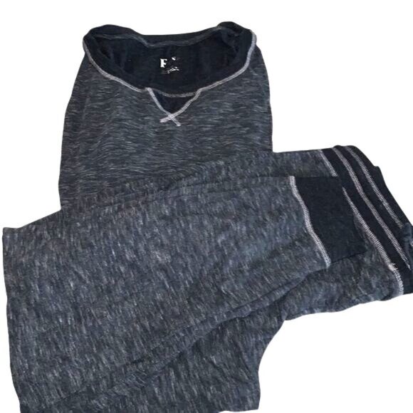 Womens Heathered Black Lounge Set M/M By Felina - Picture 6 of 15